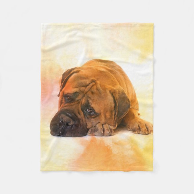 Bullmastiff Hund Fleecedecke (Vorderseite)