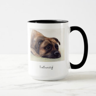 Bullmastiff Hund gemalt in der Wasserfarbe Tasse