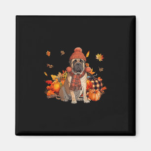 Bullmastiff-Hund Herbstschal Leopard Kürbisse Herb Magnet