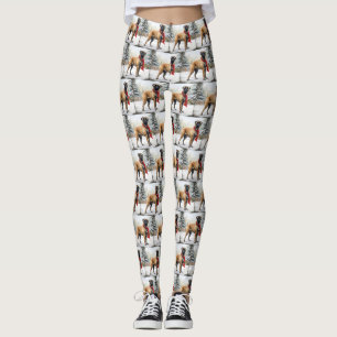 Bullmastiff Hund im Schnee Weihnachten Leggings