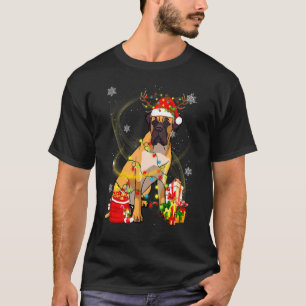 Bullmastiff Hund Rentiere Weihnachtsmann Weihnacht T-Shirt