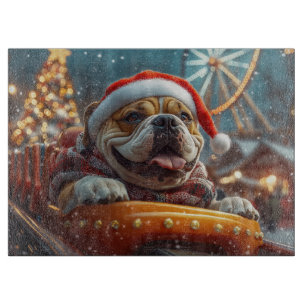 Bullmastiff-Hund-Rollercoaster-Weihnachten Schneidebrett