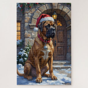 Bullmastiff-Hund Wächter von Christmas Manor Kunst