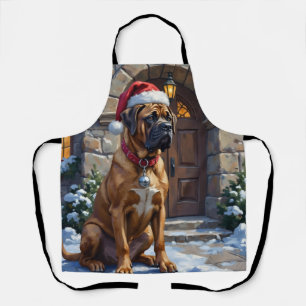 Bullmastiff-Hund Wächter von Christmas Manor Kunst Schürze