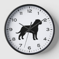 Bullmastiff Hunde Silhouette Uhr