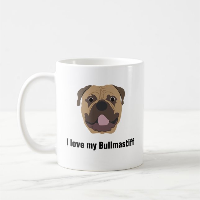 Bullmastiff Hundekaffee-Tasse - i-Liebe mein Kaffeetasse (Links)