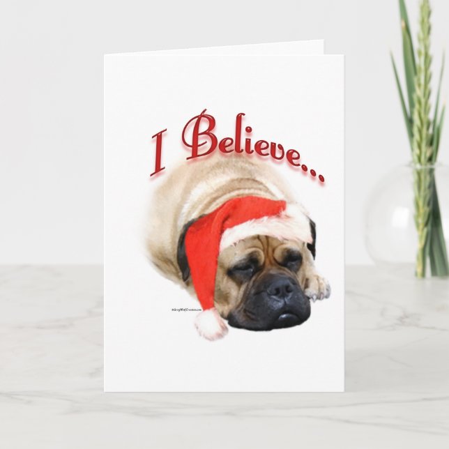 Bullmastiff I glauben Feiertagskarte (Vorderseite)