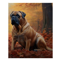 Bullmastiff im Herbst Leaves Fall Inspiriert
