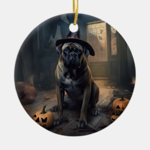 Bullmastiff-Kürbisse Halloween Gruselig Keramik Ornament