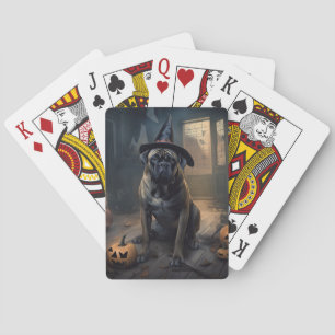 Bullmastiff-Kürbisse Halloween Gruselig Spielkarten