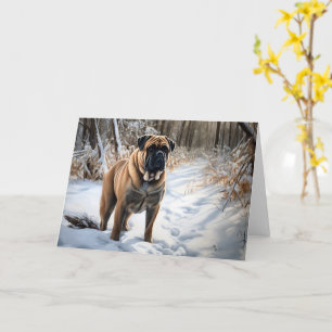 Bullmastiff Lass es schneien Weihnachten Karte