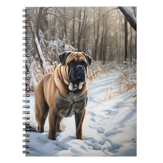 Bullmastiff Let It Schnee Weihnachten Notizblock (Vorderseite)