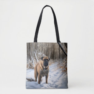 Bullmastiff Let It Schnee Weihnachten Tasche