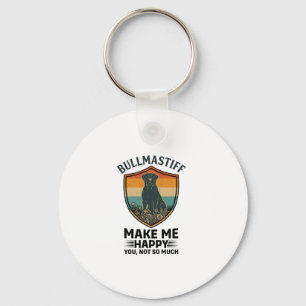 Bullmastiff Mach mich glücklich Hund Schild Retro- Schlüsselanhänger