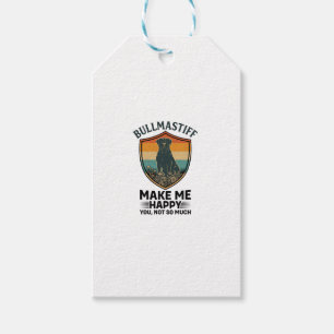 Bullmastiff Mach mich glücklich Hund Shield Retro Geschenkanhänger
