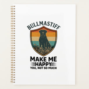 Bullmastiff Mach mich glücklich Hund Shield Retro Planer