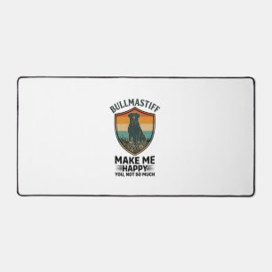 Bullmastiff Mach mich glücklich Hund Shield Retro Schreibtischunterlage