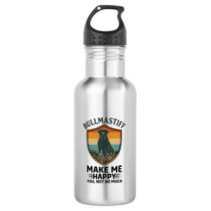 Bullmastiff Mach mich glücklich Hundeschild Retro- Edelstahlflasche