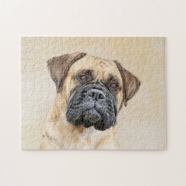 Bullmastiff-Malerei - Niedliche Original Dog Art (Horizontal)