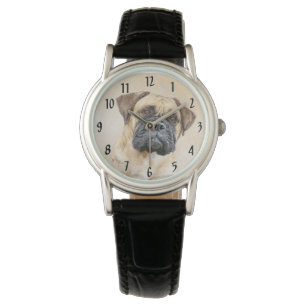 Bullmastiff-Malerei - Niedliche Original Dog Art Armbanduhr