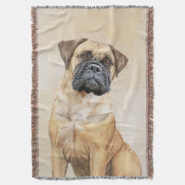 Bullmastiff-Malerei - Niedliche Original Dog Art Decke (Vorderseite Vertikal)