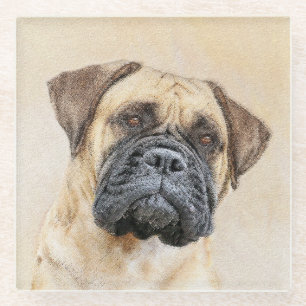 Bullmastiff-Malerei - Niedliche Original Dog Art Glasuntersetzer