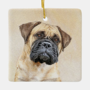 Bullmastiff-Malerei - Niedliche Original Dog Art Keramikornament