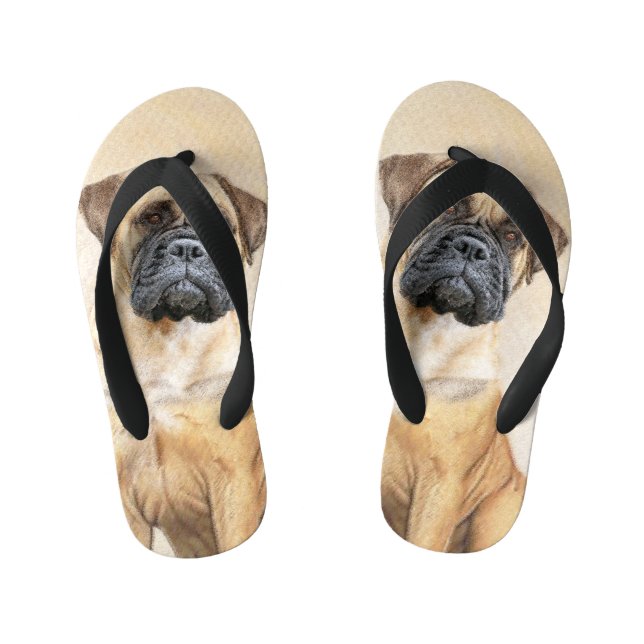 Bullmastiff-Malerei - Niedliche Original Dog Art Kinderbadesandalen (Fußbett)