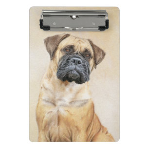 Bullmastiff-Malerei - Niedliche Original Dog Art Mini Klemmbrett