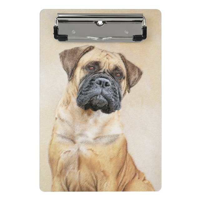 Bullmastiff-Malerei - Niedliche Original Dog Art Mini Klemmbrett (Vorderseite)