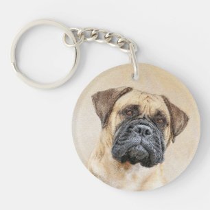 Bullmastiff-Malerei - Niedliche Original Dog Art Schlüsselanhänger
