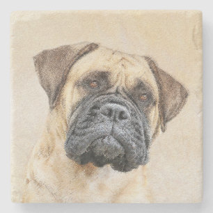 Bullmastiff-Malerei - Niedliche Original Dog Art Steinuntersetzer