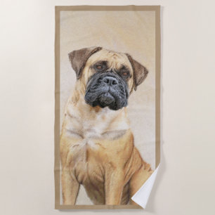 Bullmastiff-Malerei - Niedliche Original Dog Art Strandtuch