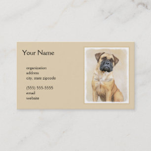 Bullmastiff-Malerei - Niedliche Original Dog Art Visitenkarte