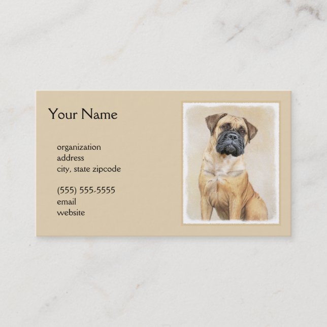 Bullmastiff-Malerei - Niedliche Original Dog Art Visitenkarte (Vorderseite)