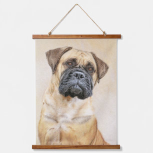 Bullmastiff-Malerei - Niedliche Original Dog Art Wandteppich Mit Holzrahmen