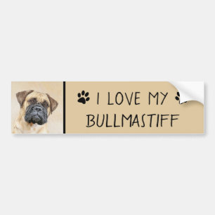 Bullmastiff-Malerei - Niedliche Original Hunde-Kun Autoaufkleber