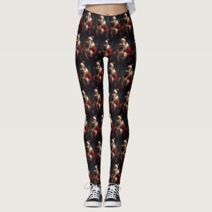 Bullmastiff mit Weihnachtsmann Festive Weihnachten Leggings