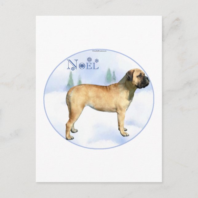 Bullmastiff Noel Postcard Feiertagspostkarte (Vorderseite)