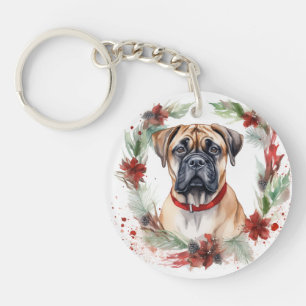 Bullmastiff Noël Wreath Festive Pup