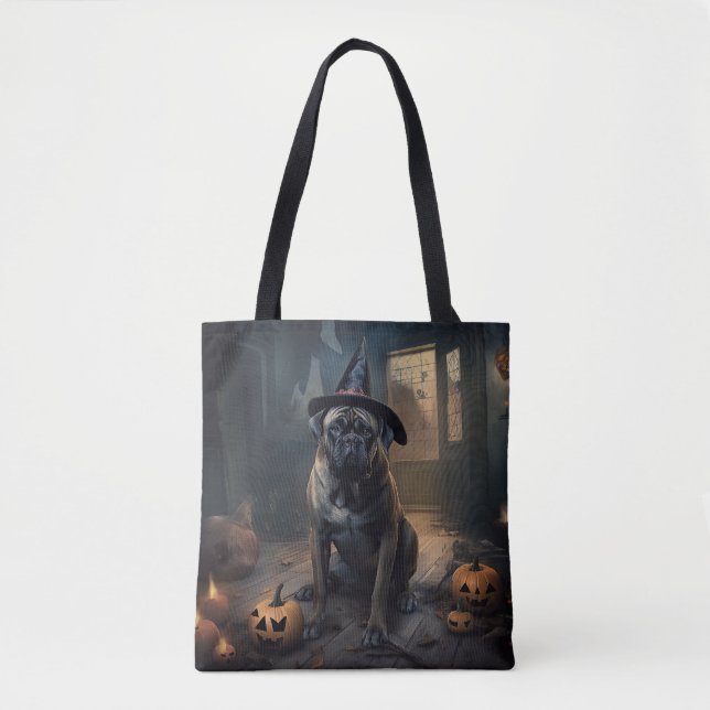 Bullmastiff Pumpkins Halloween Beängstigend Tasche (Vorderseite)