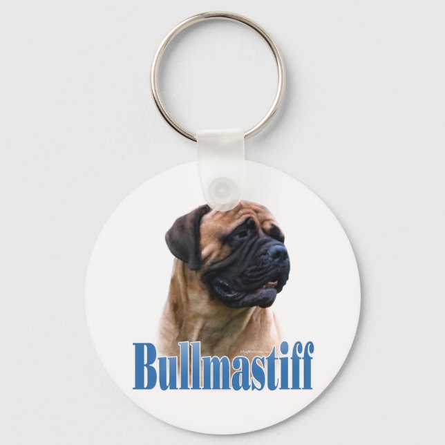 Bullmastiff (rot) Name Schlüsselanhänger (Vorderseite)