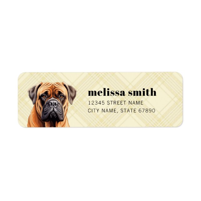 Bullmastiff Rücksendeadressen-Aufkleber (Vorne)