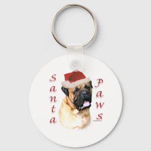 Bullmastiff Santa Paws Schlüsselanhänger