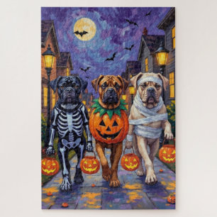 Bullmastiff-Süßigkeitenbetteln Halloween-Kostüme