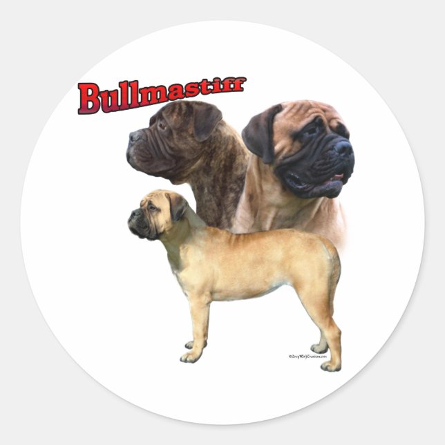 Bullmastiff Trio 2 - Aufkleber (Vorderseite)