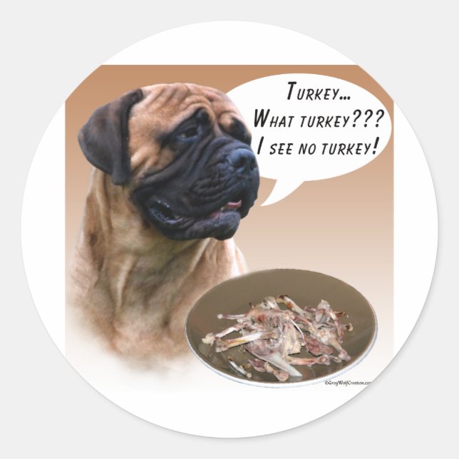 Bullmastiff Türkei Runder Aufkleber (Vorderseite)