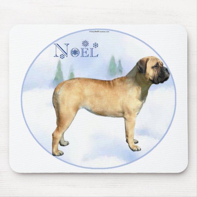 Bullmastiff Weihnachten Mousepad (Vorne)