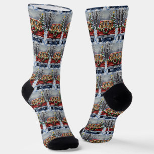 Bullmastiff Weihnachten Rotes Lastwagen Urlaub Socken