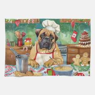 Bullmastiff-Weihnachtsbäckerei: Festliches Weihnac Geschirrtuch